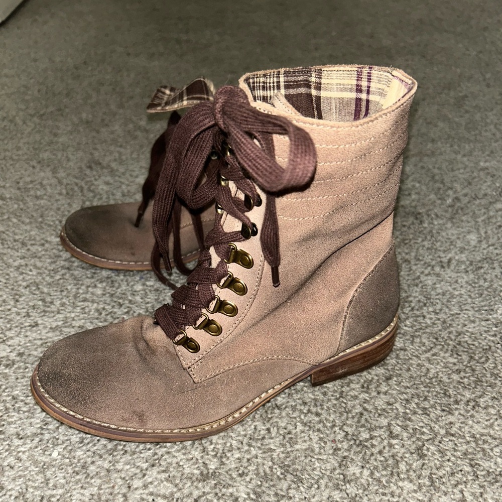 Brown Lace-Up Ankle Boots